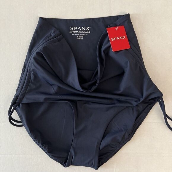 Spanx 50126R Women's Sz M Sunkissed Navy Adjustable High-Rise Swim Brief Bottoms - Picture 6 of 6